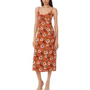 Frank & Oak Floral Satin Slip sleeveless midi dress size S excellent condition